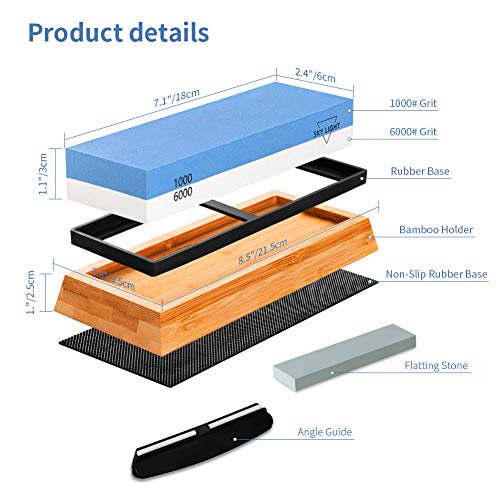 image for SKY LIGHT Knife Sharpening Stone, Safe Knife Sharpening Set, Whetstone