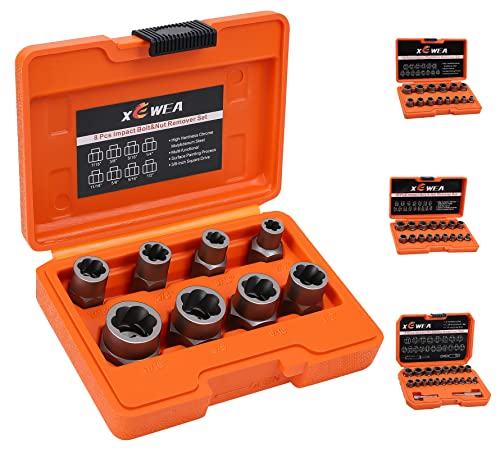 ROCKETSOCKET 18-Piece Bolt, Nut & Screw Extraction Set - 1/4 Inch Drive