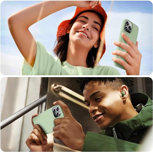 Image of MIDOS Back Cover Compatible with iPhone 14 Pro Max Case Liquid Silicone Full Protection Shock Proof Back Cover for iPhone 14 Pro Max (2022) 6.7 inch (S Green)
