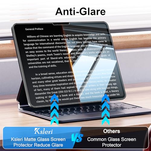 Ksleri 2 Pack for iPad Pro 13 Inch M5 2025 & M4 2024 Matte Glass Screen Protector (Not Privacy) Anti Glare Anti Fingerprint Tempered Glass with Alignment Frame, Face ID & Apple Pencil Compatible by Ksleri - Image 3