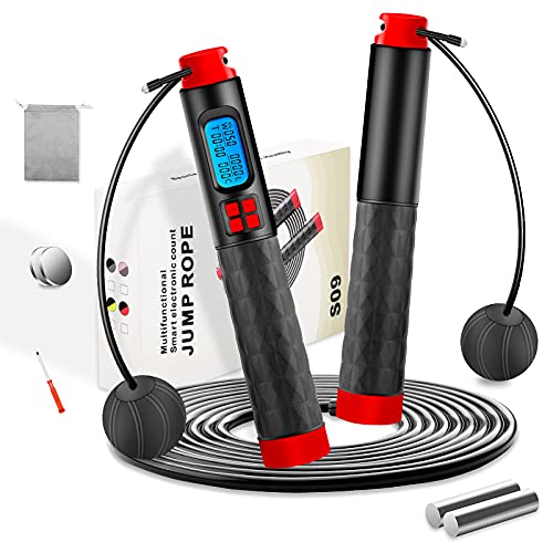 エアなわとび 縄跳び トレーニング用 大人用 子供用 ダイエット カロリー消費/カウント機能 縄なし縄跳び 運動不足解消 長さ調節可 ジャンプロープ 室内/室外/体育祭/運動会用 日本語説明書 収納袋付き