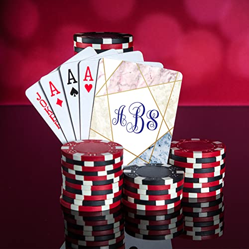 Marble Playing Cards Custom Monogrammed Playing Cards Personalized Playing Cards With Name Customized Deck Of Playing Cards For Wedding Party Gifts Wedding Favors For Friends Family, Geometric Marble #TOP2