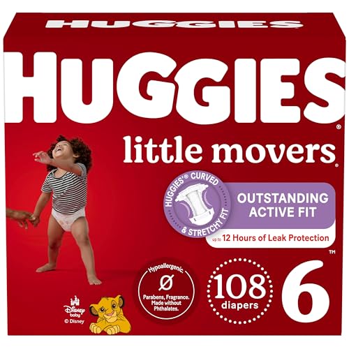 Huggies Size 6 Diapers, Little Movers Baby Diapers, Size 6 (35+ l...