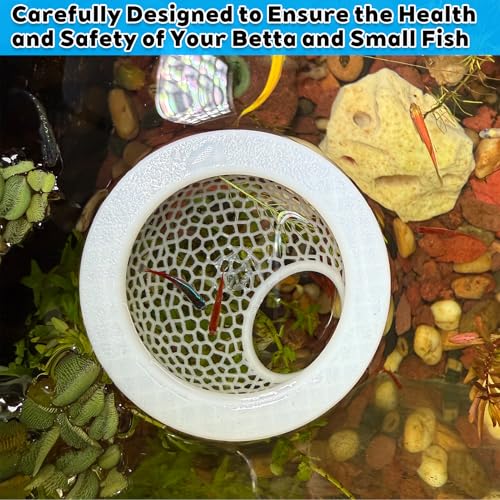 Image of 3D-Printed Floating Betta Cave & Shrimp Hideout - Multi-Functional Aquarium Hammock, Feeding Ring, Stress-Free Resting Spot for Betta Fish, Corydoras & Small Fish Tanks