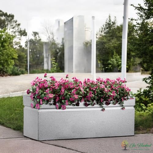 Image of Go Hooked Recta 30x12 Inch Large Planter Pot | Big Size Outdoor & Indoor Pot for Plants | Modern Design, Lightweight & Durable Rectangle Polymer Flower Pot for Balcony, Terrace & Garden (White)