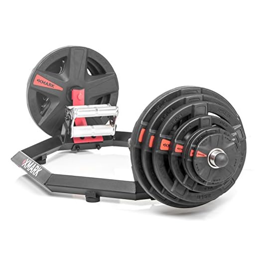 XMark Commercial Revolving Tri-Grip Olympic Trap Bar and 255 lbs. of The Texas Star Select Rubber Coated Olympic Plate Weights