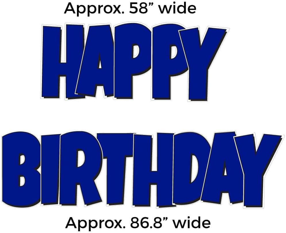 VictoryStore Happy Birthday Yard Sign Quick Set, 24 Inch Luckiest Guy, 5 Piece Jumbo Yard Decorations, Includes Stakes (Reflex Blue 19861)
