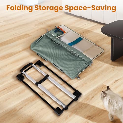 Wudlep Cat Rolling Carrier, Double-Compartment Pet Rolling Carrier With Wheels For 2 Pets, Rolling Pet Carrier With Telescopic Handle And Shoulder Strap, For Traveling, Walking, Camping - 9