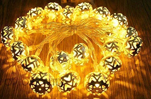 DOTCOM 14LED Moroccan Metal Fairy String Lights Christmas Tree and Diwali Party Hanging Light for Festival Indoor Outdoor Decorations(Pack of 1)