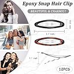 Waydress 12 Pcs Hair Clip Barrettes for Women Oval Snap Tortoise Metal Snap Clips Thin Hair Grips Ellipse Clips Non Slip Barrettes Accessories, 2.8 In(Fresh Style) - Image 3