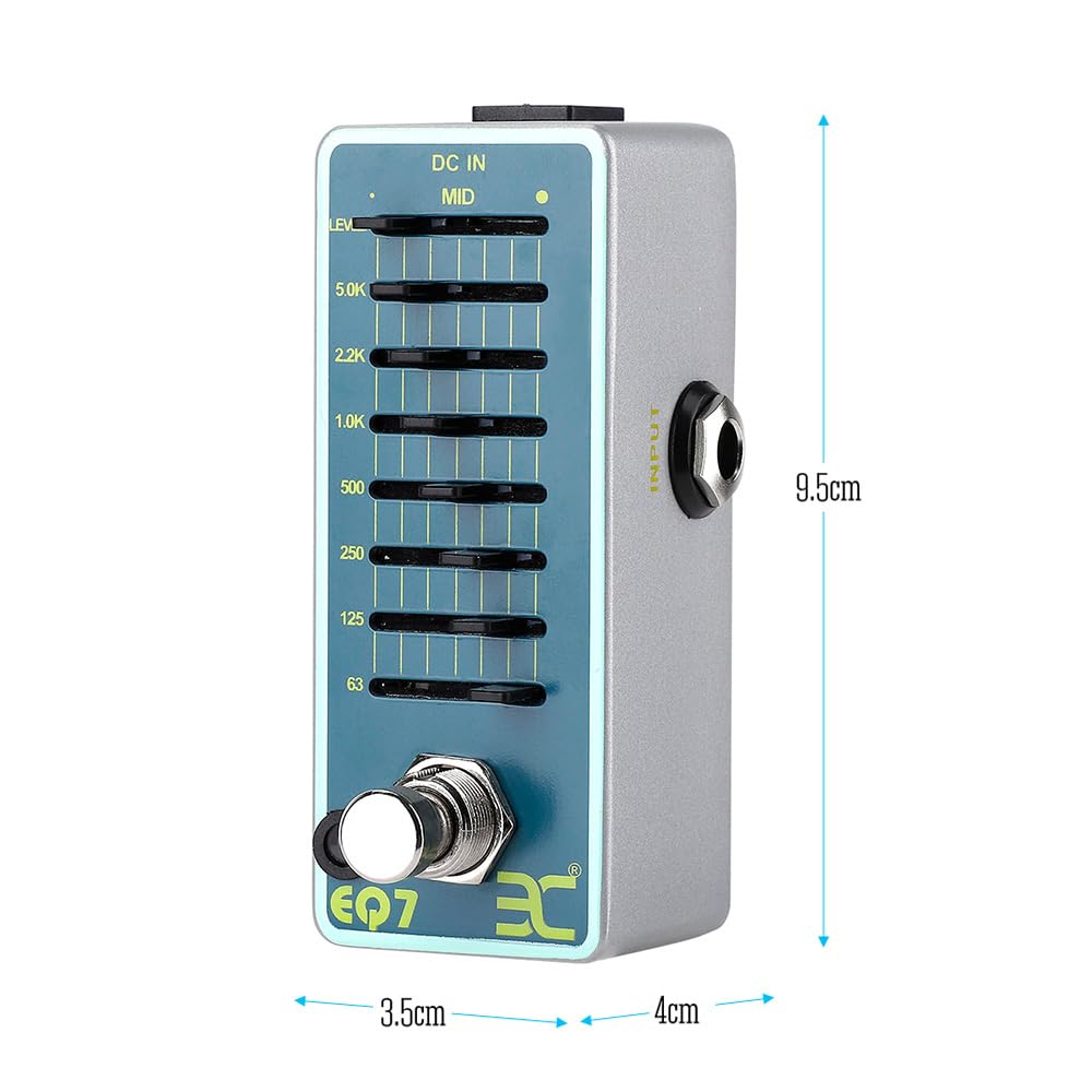 EQ7 Equalizzatore per Chitarra Effetto Pedale EQ a 7 Bande Full Shell del Metallo True Bypass