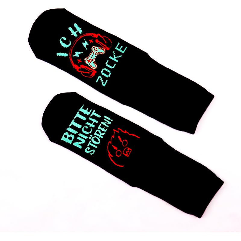 Lustige Gaming Socken Gamer Geschenk Mit Spruch Bitte Nicht Stören Ich bin am Spielen Neuheit Zocke Zocken Socken Geschenke Für Zocker Männer Herren Jungs Teenager Spieler Geburtstag Weihnachts