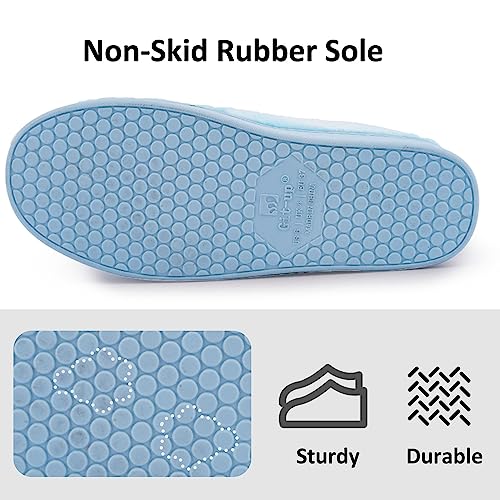 Git-Up Women Diabetic Slippers Arthritis Edema Memory Foam Closed Toed Slippers, Blue, 10 D(M) Us #TOP4
