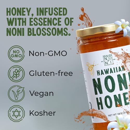 Healing Noni 4 frascos 18oz Miel hawaiana miniatura 4