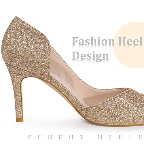 Perphy Glitter Pump Pointed Toe Slip-on Stiletto Heels Pumps for Women4