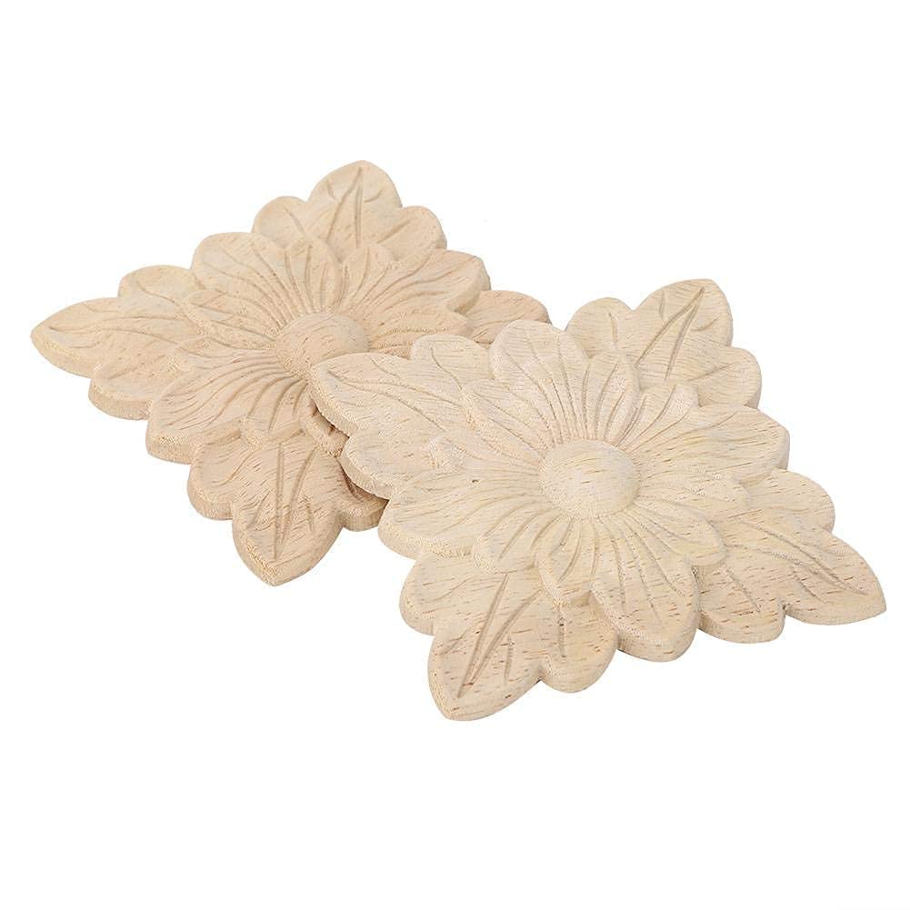Jeffergarden 4 Pièces Ornement en Bois Sculpté Meubles Européen Porte Jardin Décoratif Applique Patch Chaise Table Armoire