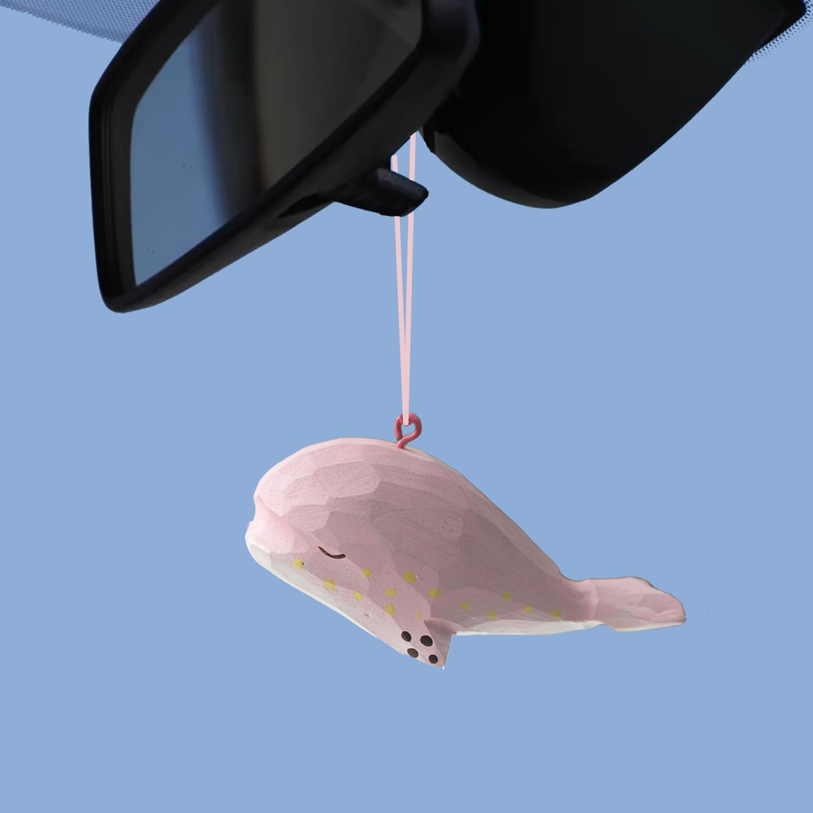 Cute Crochet Shark Hanging Rear View Mirror Charm Or Bag Pendant