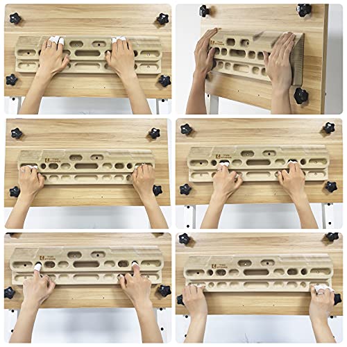 Image of TWO STONES Climbing Hangboard Rock Climbing Training as Climbing Fingerboard with Jugs, Slopes and Edges, Pockets as Door Mounted Training Station Rock Climbing Pull Up Bar
