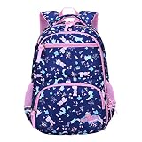 Schulrucksack Mädchen Jungen Rucksack Teenager: Schultaschen Multifunktions Wasserdicht Schultasche mit großem Fassungsvermögen für Grundschule Sekundarstufe Kinder (M, Blau)