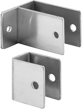 Prime-Line 656-2891-SS Stainless Steel U-bracket and One Ear Wall Bracket, 1/2 In., Stainless Steel, Satin Single Pack
