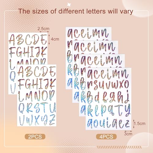 Image of 6 Sheets UV DTF Cup Wrap Name Stickers for Water Bottles Waterproof Custom Vinyl Decals Personalized Lettering Gift Stickers for 14-40oz Tumbler Cups Mugs DIY Craft (Colorful)