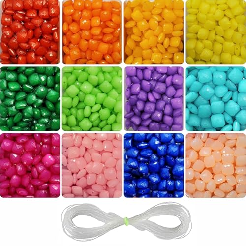 Perles carrées multicolores fabrication bijoux acrylique DIY