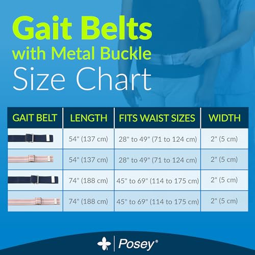 TIDI Posey Gait Belt, Navy Blue, Long, 74” – Walking Belt & Gait Belt – Quantity: 1 – Medical Supplies for Nurses, Physical Therapy & Home Care (6528L) - Thumbnail 3