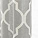 jinchan Kitchen Curtains Linen Textured Curtain Moroccan Tile Printed Tier Curtains Quatrefoil Cafe Curtains 36 Inch Lattice Window Treatment Set 2 Panels Grey on Beige