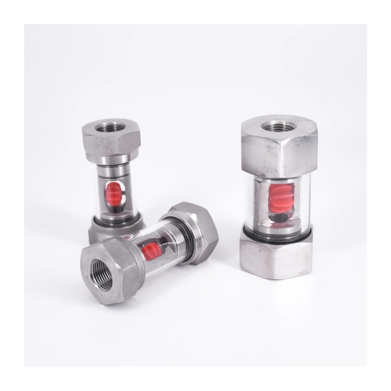 Indicador de Flujo de Vista de Ventana de Acero Inoxidable 304 en línea Hembra con Impulsor de Agua de Aceite hidráulico 1/4 "3/8" 1/2 "3/4" 1"(Normal Body,1/4")