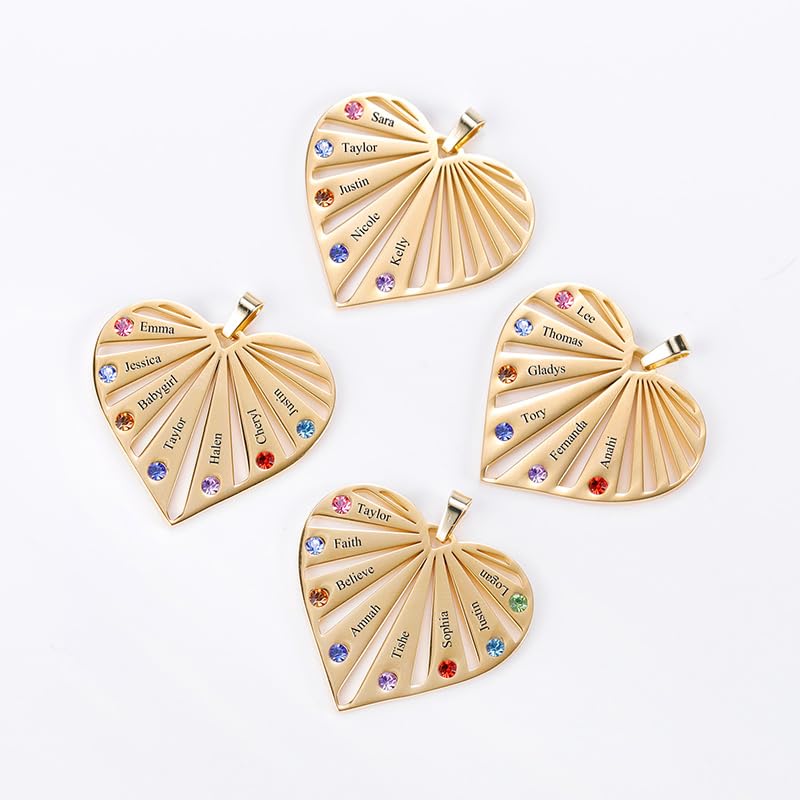 Personalized Birthstone Necklace for Mom & Grandma - Custom Engraved Mother's Pendant in Silver, Gold, Rose Gold - Elegant Gift Jewelry with Adjustable Chain - Image 2