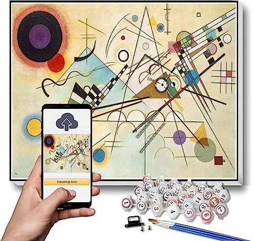 Kit per pittura ad olio con i numeri, libro da colorare, adulto, composizione dipinta a mano, Viii, Vasily Kandinsky Pittura, Pittura fai da te, Pittura a olio digitale