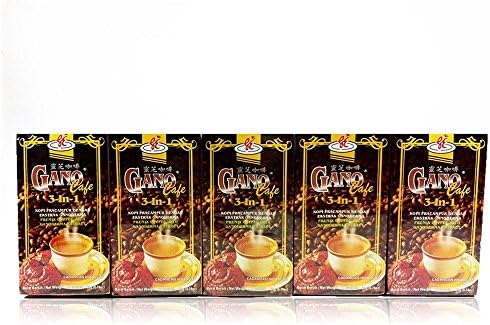 5 Boxes Ganoderma GanoCafe 3 in 1 Coffee by Gano Excel (20 Sachets per Box)