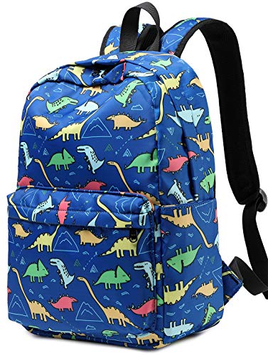 Preisvergleich Produktbild LEDAOU Kinderrucksäcke Junge Schulrucksack Mädchen Dinosaurier Schultaschen im Kindergarten Kleinkind Rucksack mit Brustgurt Blau