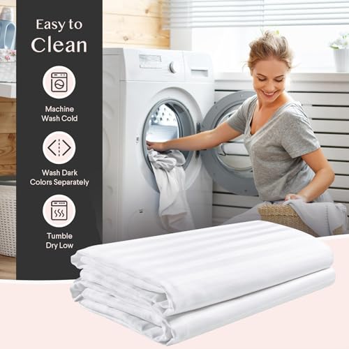 FAUNNA 600TC 100% Cotton Pillow Protectors, Standard Size (20x26), 4 Pack, Oeko-TEX Certified, Hotel Grade Pillow Cover with Silent Zipper, Zip Up Pillow Cases, White - Image 7