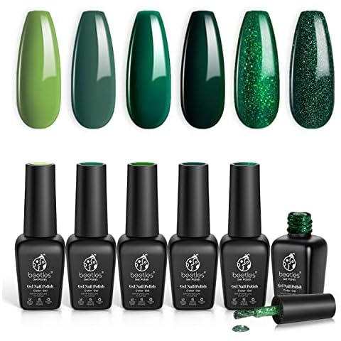 Beetles Green Gel Nail Polish Set - 6 Pcs Cover