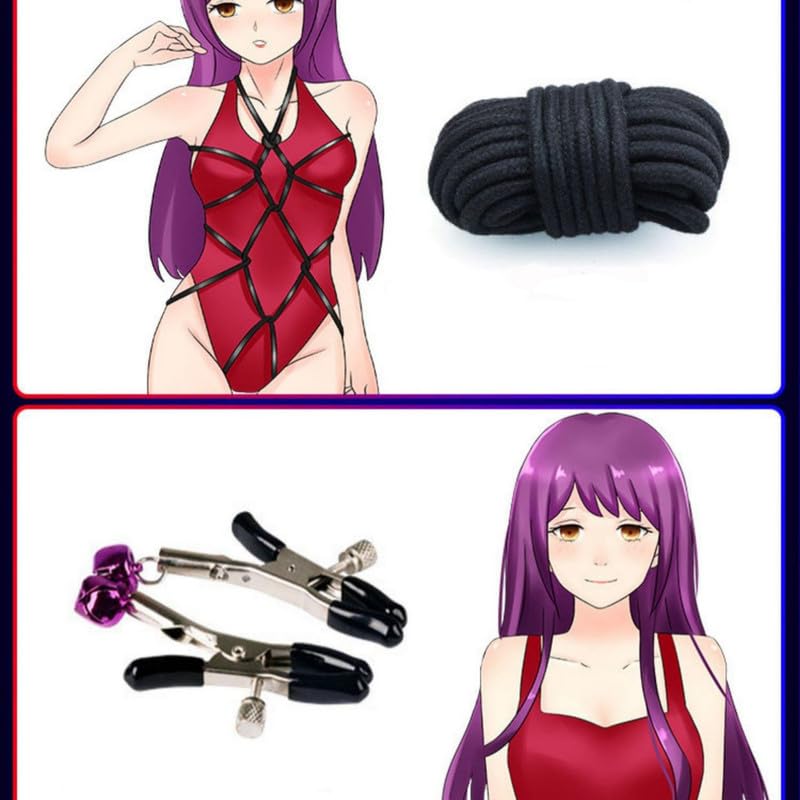 Kit en Cuir De 10 PièCes, Ceinture d'exercice Multifonctionnelle Main Et Pied, Appareil D'Accessoire Sexuel, Remise en Forme Portable, Cadeau De Couple (Noir)