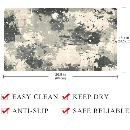 Tapis de bain antidérapant extra long gris camouflage pour la douche