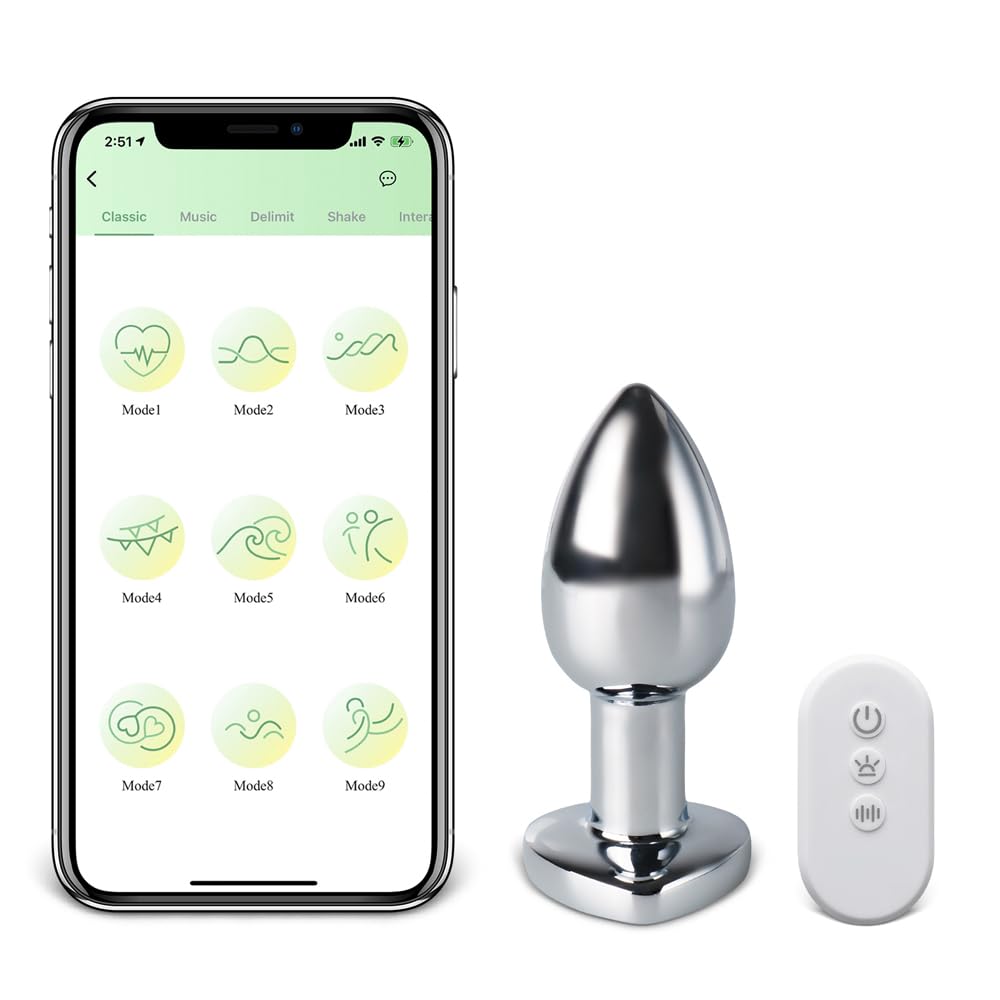 BeHorny High Power Butt Plug Lights on Base & App Control 10 Speed/Mode Vibrating Anal Sex Toy