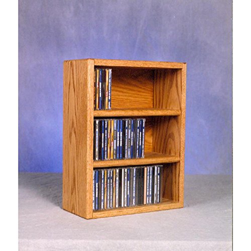 The Wood Shed Solid Oak Desktop / Shelf 78 CD Media Cabinet