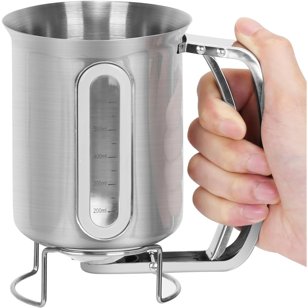 CTRLZS Pancake Batter Dispenser 30OZ Stainless Steel with Viewing Window for Baking Muffin& Cupcake Cookings