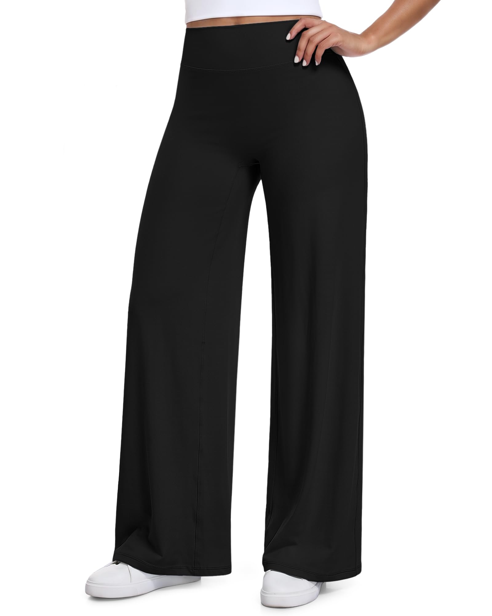 SIMIYA Nahtlose Straight Leggings Hohe Taille Flared Yogahose Sporthose | No Front Seam,Weites Bein,Po-Formend,Sport Gym Pilates Yoga Zumba Freizeit