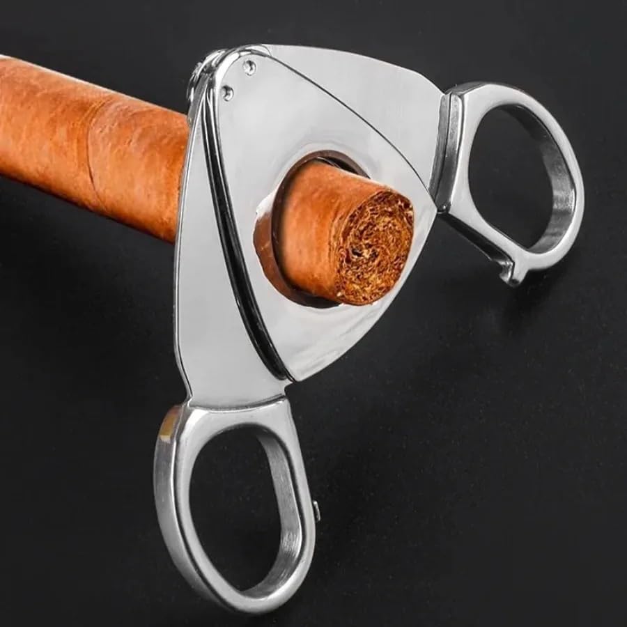 JDIME Stainless Steel Metal Cigar Cutter Rustproof Classic Guillotine Christmas Scissors Smoking Accessory Gift