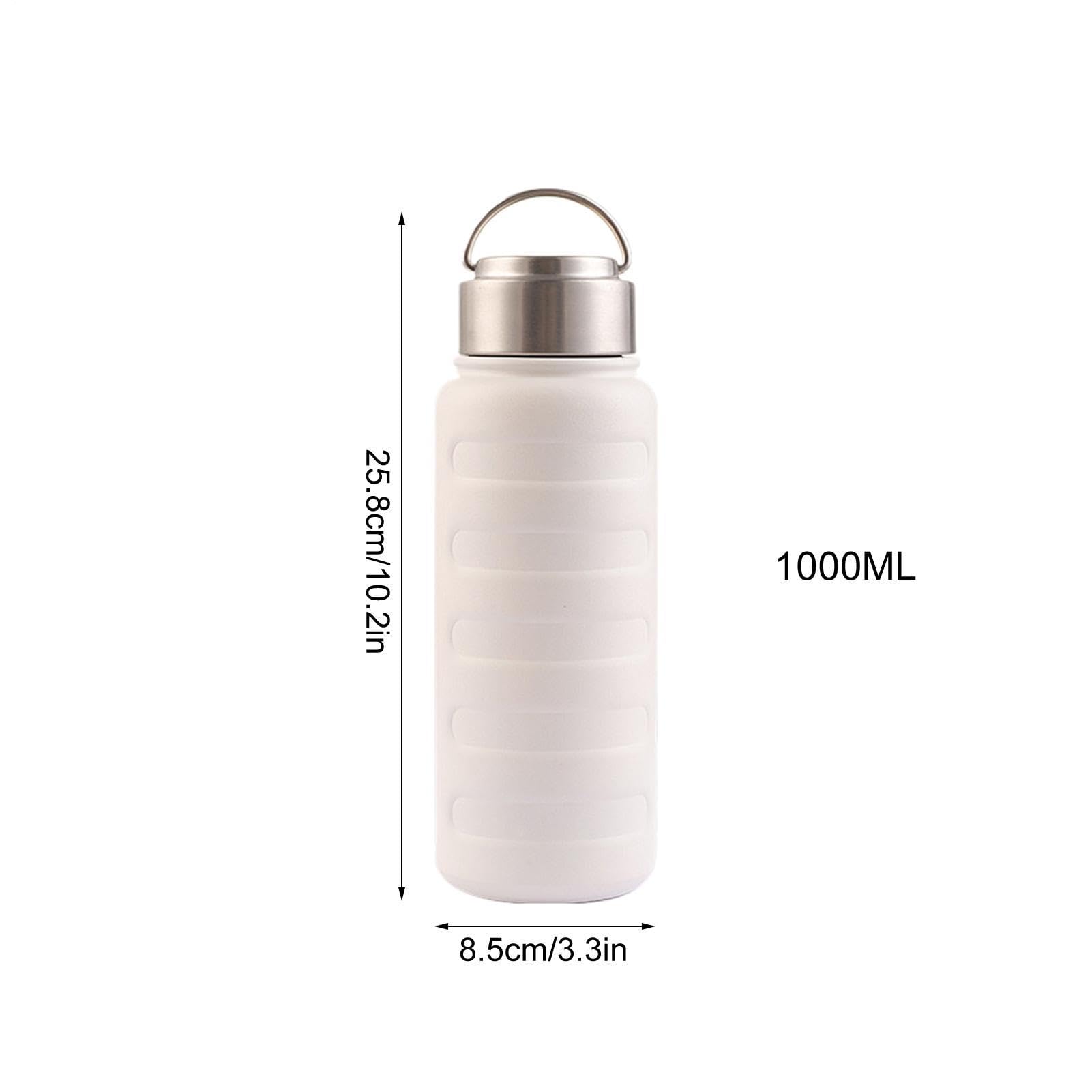 Botella isotérmica de acero, impermeable, 1 l, para deporte, senderismo, camping, ciclismo, escuela, actividades al aire libre