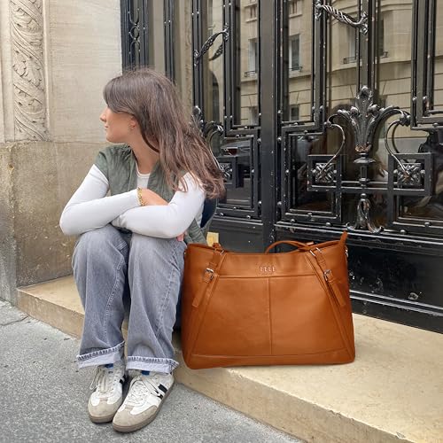 ELLE Leisure Luxe 33L Vegan Leather Weekender Tote Bag | Black2