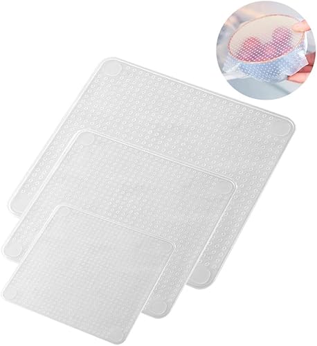 Tapas de silicona para tazones con 3 tamaños diferentes, cubiertas reutilizables con sello de succión para almacenamiento de alimentos en