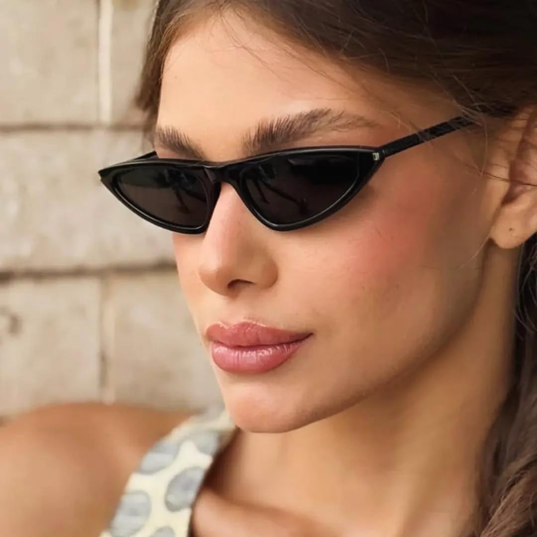 Vintage Triangle Cat Eye Sunglasses Women for Men Luxury Glasses Punk Popular