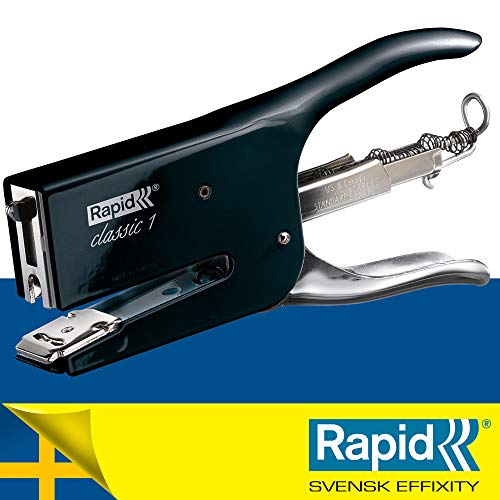 Rapid Retro Classic K1 - Grapadora (para grapas de 26/6 y 26/8+), color negro