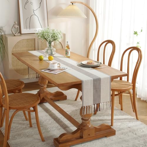 Chemin de Table Style Nordique Gris pour Protéger et Sublimer la Table
