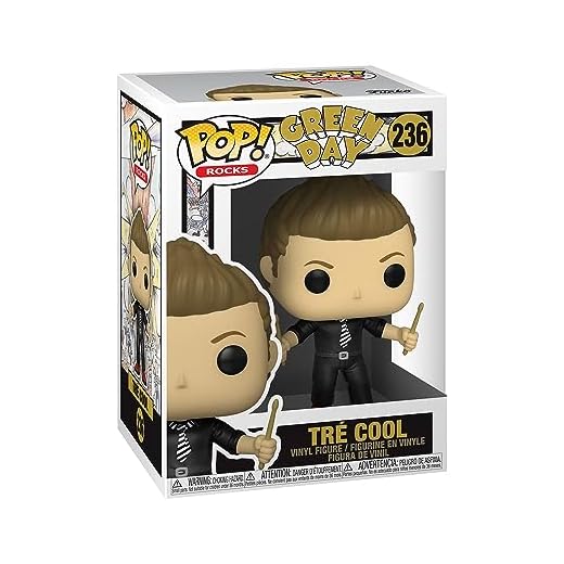 Funko Pop! Rocks: Green Day - Tre Cool - Figura de Vinilo Coleccionable - Idea de Regalo- Mercancia Oficial - Juguetes para Niños y Adultos - Music Fans - Muñeco para Coleccionistas