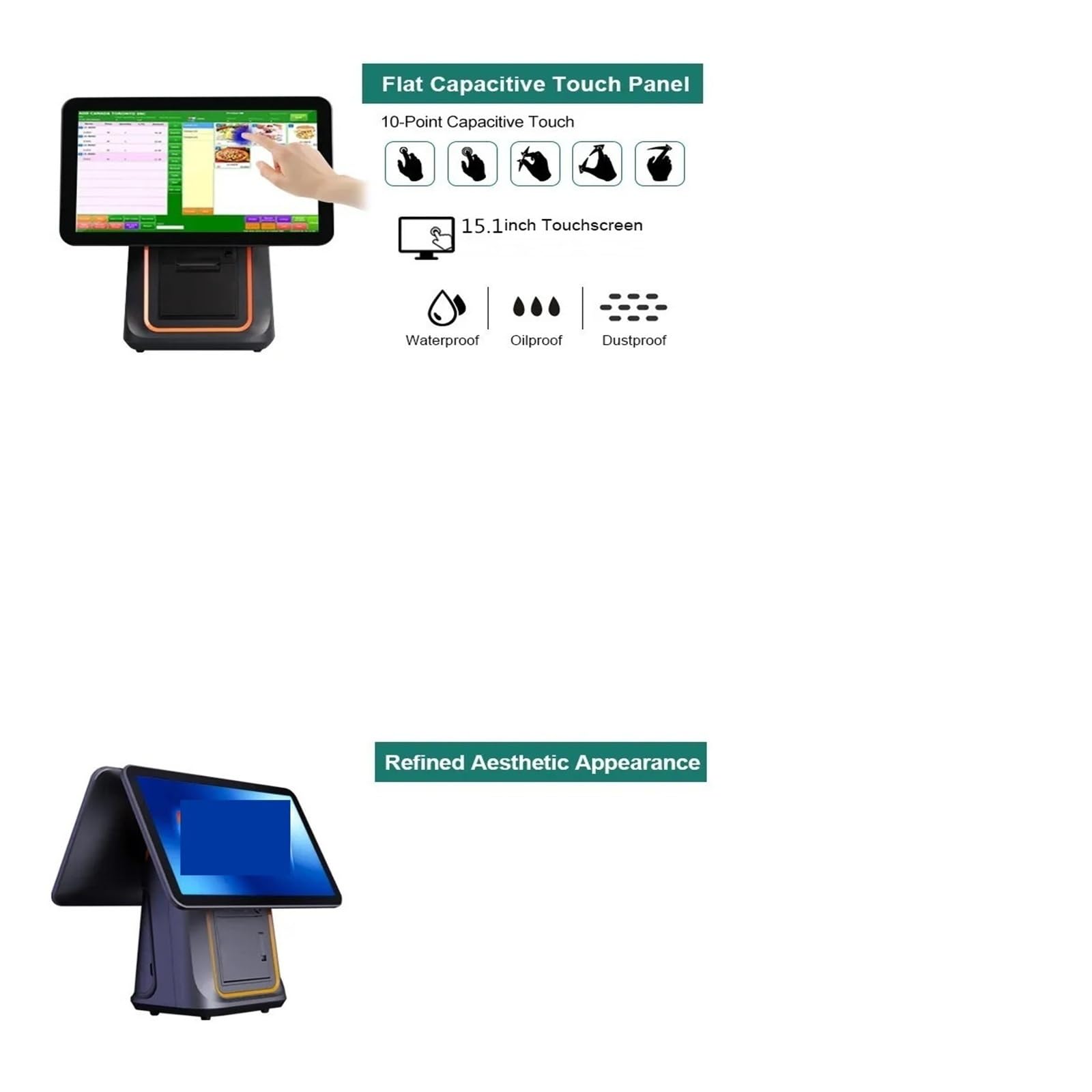 Caisses Enregistreuses, Système de Position 15.1 Pouces Tout dans Une Fonction fenêtre Balayage Terminal PC d'écran Tactile
